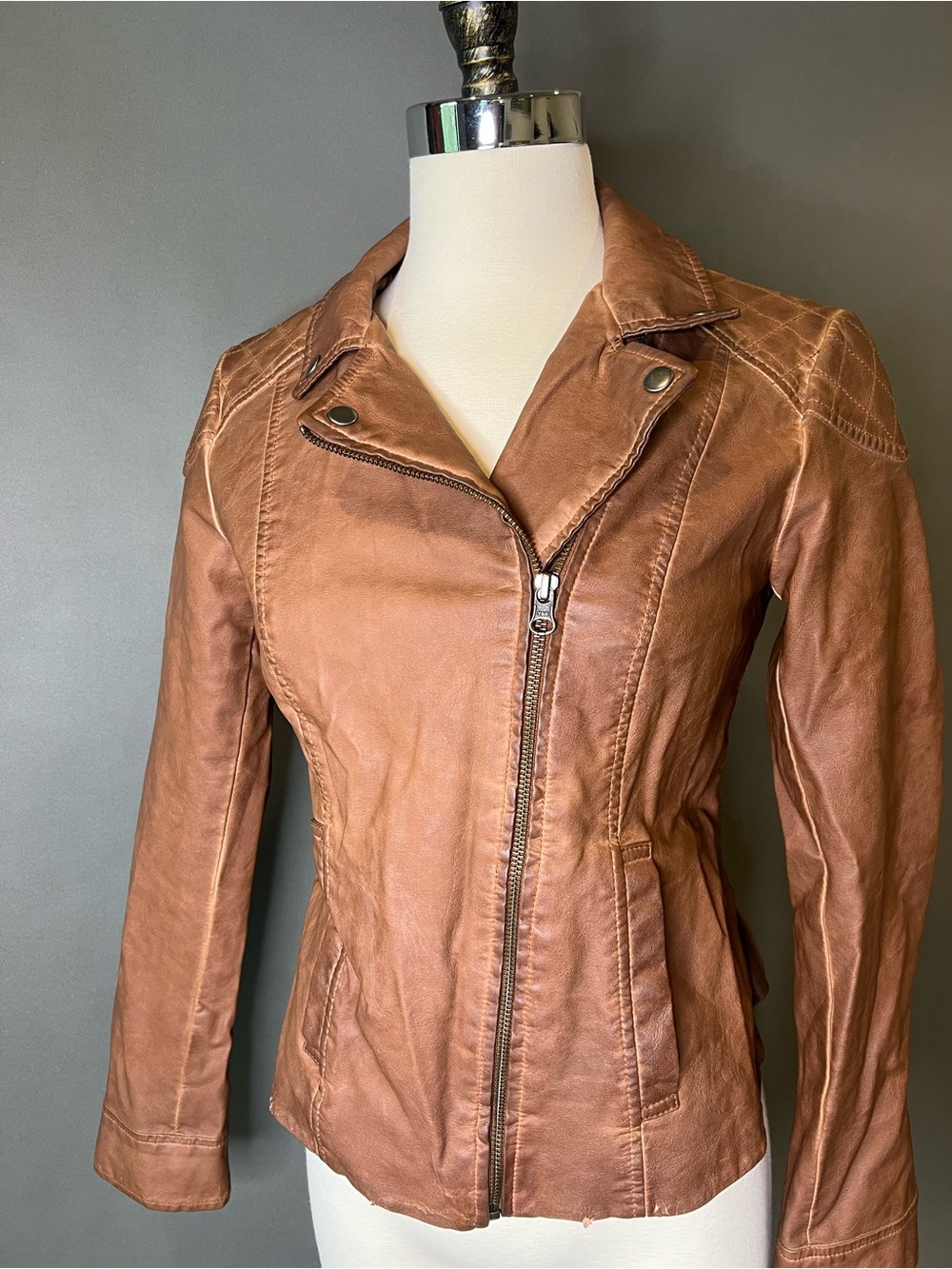 Anthropologie Tan Leather Moto Jacket